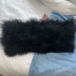 Faux ostrich bandeau